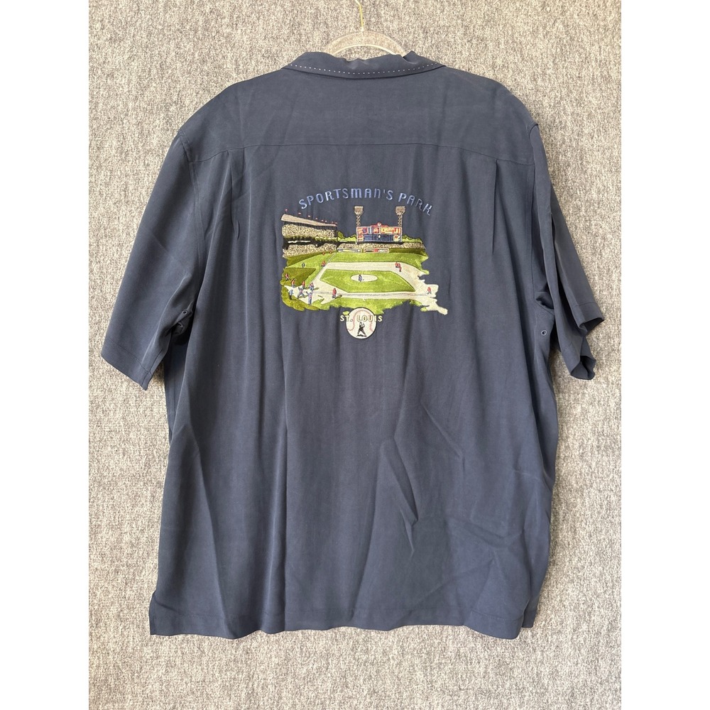 Nat Nast Silk Camp Shirt Sportsmans Park St Louis Baseball Limited Edition L